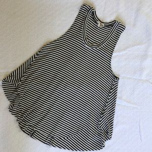 B&W Striped Sleeveless Top.